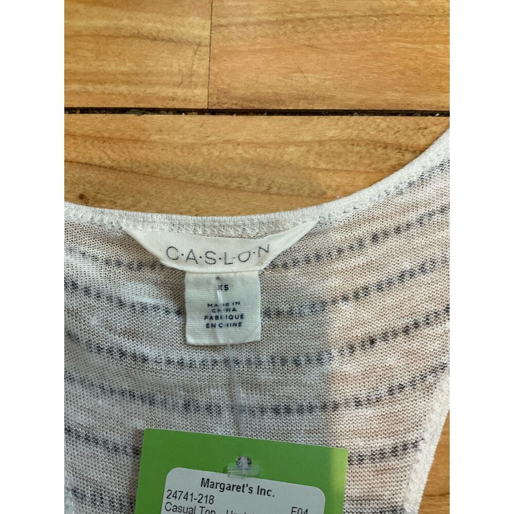 Caslon Linen Racerback Striped Tank Top Size XS - Picture 5 of 7